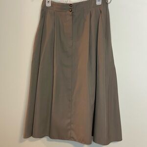 St. Michael women’s vintage pleated midi skirt dark beige size 15L Made in UK